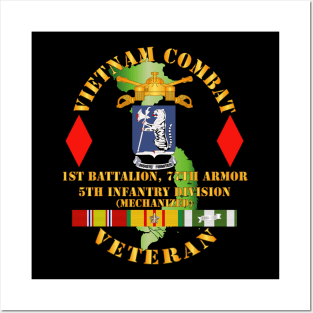 Vietnam Combat Vet - 1st Bn 77th Armor - 5th Inf Div SSI Posters and Art